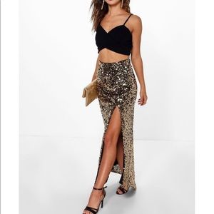 BOOHOO Sequin Maxi Skirt